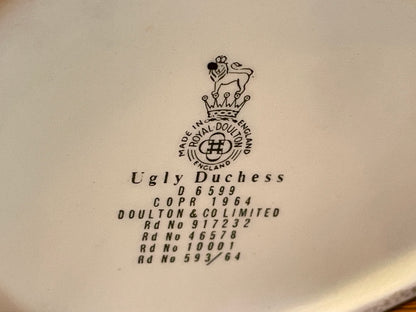 Antique English Royal Doulton Character Jug – ‘Ugly Duchess’ D6599 with Flamingo Handle (c.1964 First-Issue)