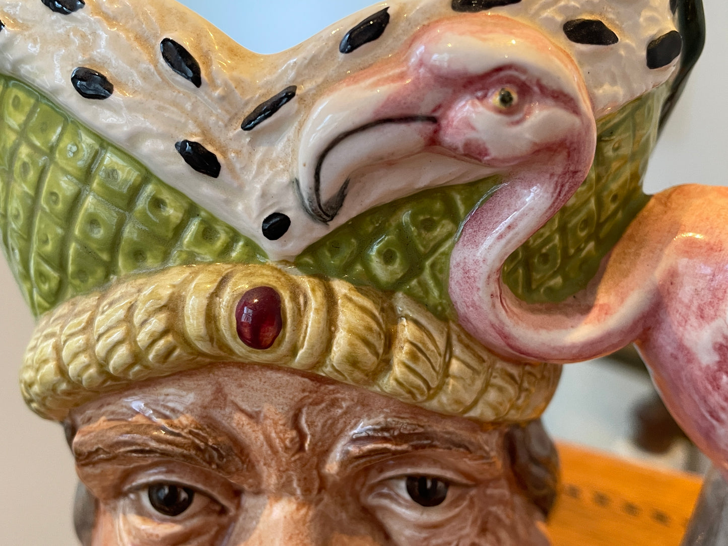 Antique English Royal Doulton Character Jug – ‘Ugly Duchess’ D6599 with Flamingo Handle (c.1964 First-Issue)