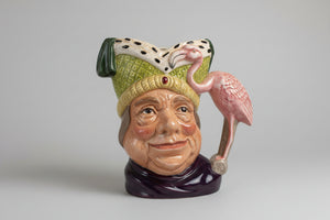 Antique English Royal Doulton Character Jug – ‘Ugly Duchess’ D6599 with Flamingo Handle (c.1964 First-Issue)