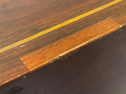 Antique Victorian Rosewood Writing Slope – Brass Inlaid Monogram ‘EJ’ and Fitted Interior (c. late 19th Century)