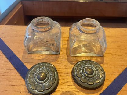 Antique Victorian Rosewood Writing Slope – Brass Inlaid Monogram ‘EJ’ and Fitted Interior (c. late 19th Century)