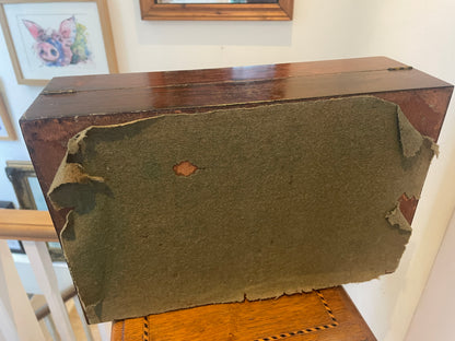 Antique Victorian Rosewood Writing Slope – Brass Inlaid Monogram ‘EJ’ and Fitted Interior (c. late 19th Century)