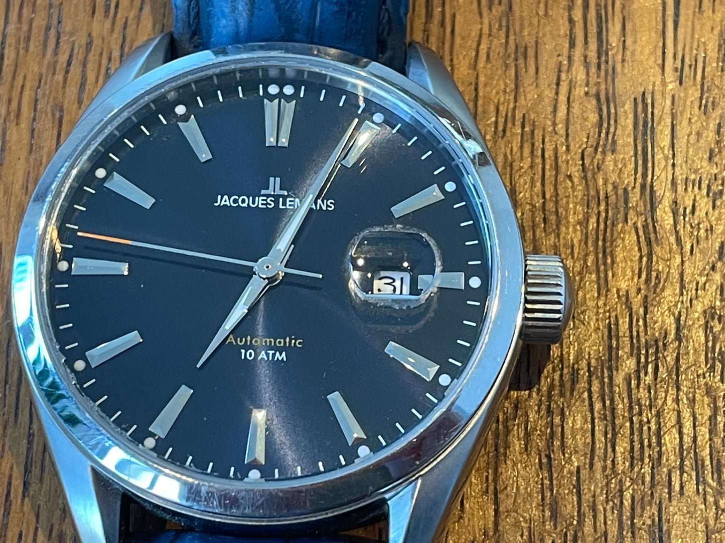 Vintage Jacques Lemans Automatic Wristwatch – Stainless Steel Dress Watch with Date Magnifier (41mm, c.2010s)