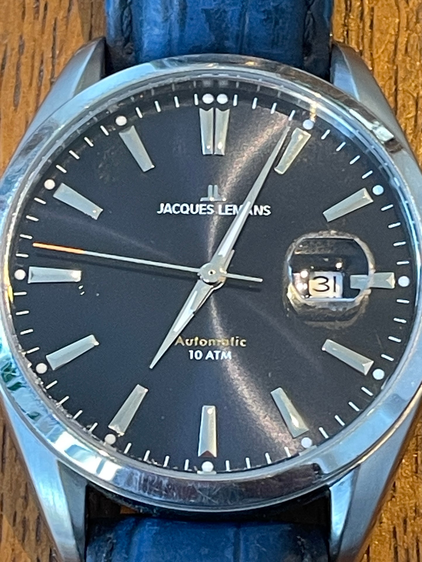 Vintage Jacques Lemans Automatic Wristwatch – Stainless Steel Dress Watch with Date Magnifier (41mm, c.2010s)