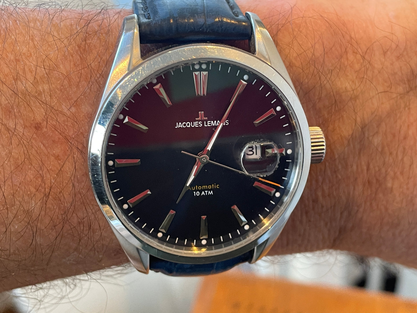 Vintage Jacques Lemans Automatic Wristwatch – Stainless Steel Dress Watch with Date Magnifier (41mm, c.2010s)