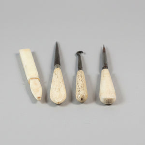 Antique British Sewing Tools – Bone Stilettos, Crochet Hook & Thread Cutter (c.1880–1910)9