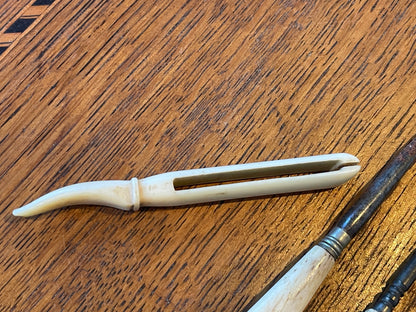 Antique British Sewing Tools – Bone Stilettos, Crochet Hook & Thread Cutter (c.1880–1910)9