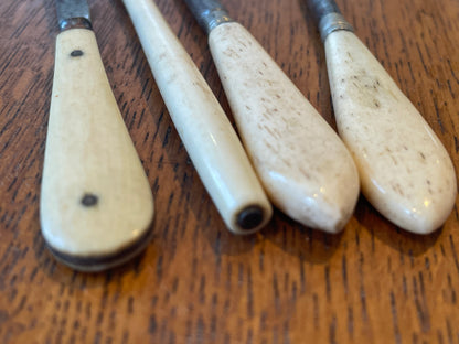 Antique Victorian Bone & Steel Tools – Crochet Hooks, Stiletto & Desk Spatula (c.1850–1900)6