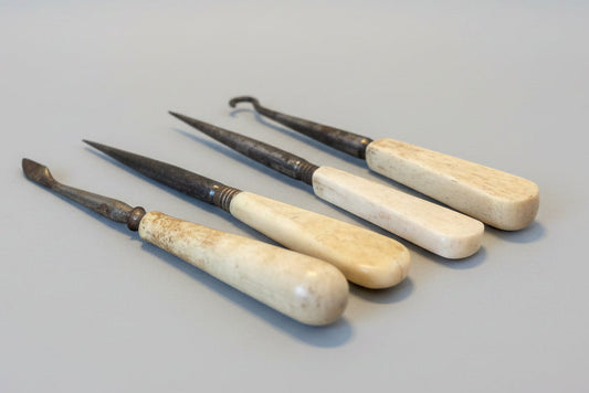 Antique Victorian Bone & Steel Tools – Stilettos, Crochet Hook & Desk Implement (c.1850–1900)5
