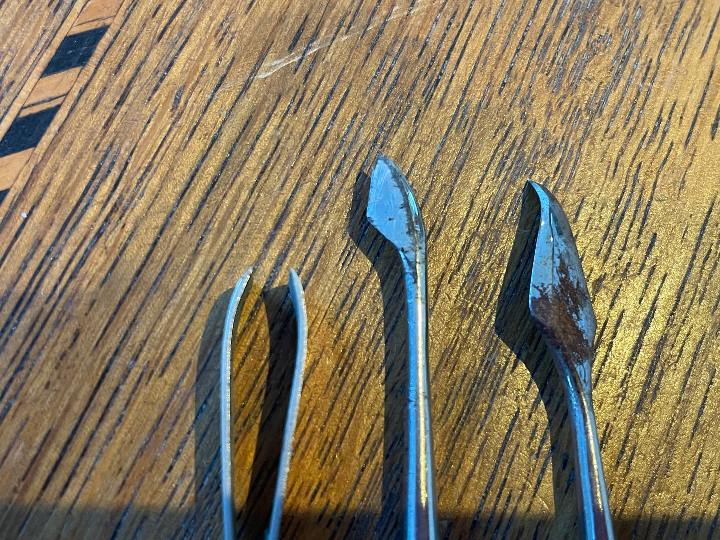 Antique English Bone-Handled Leatherworking Tools – Three Specialist Hand Tools with Shaped Steel Blades (c.19th Century)4