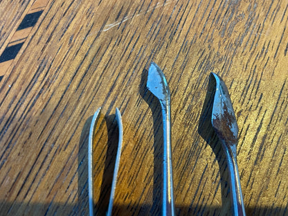 Antique English Bone-Handled Leatherworking Tools – Three Specialist Hand Tools with Shaped Steel Blades (c.19th Century)4