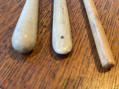Antique English Bone-Handled Leatherworking Tools – Three Specialist Hand Tools with Shaped Steel Blades (c.19th Century)4