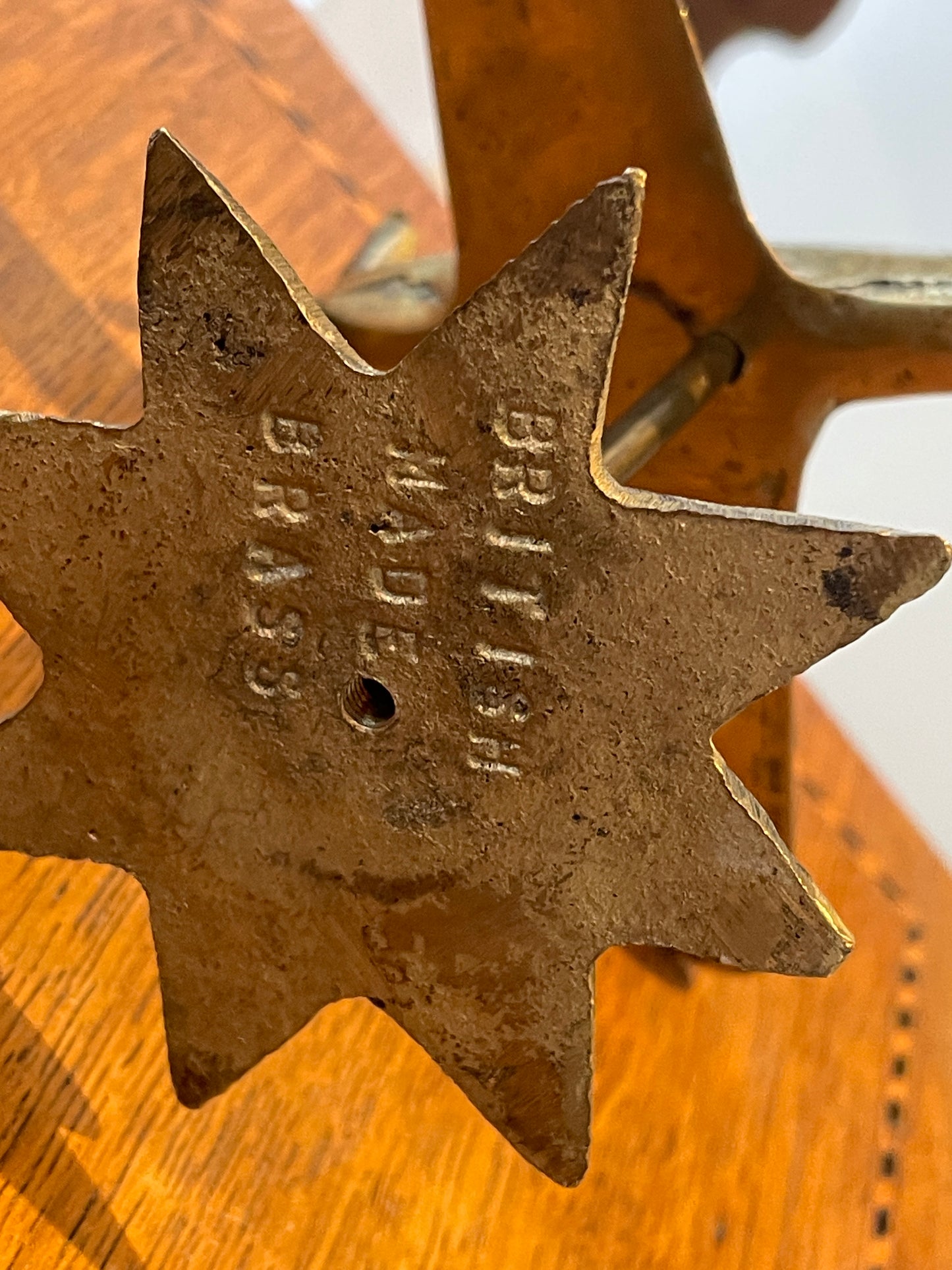 Antique British Brass Spitfire Model – Cast Desktop Aircraft on Starburst Base (c.1940s–50s)