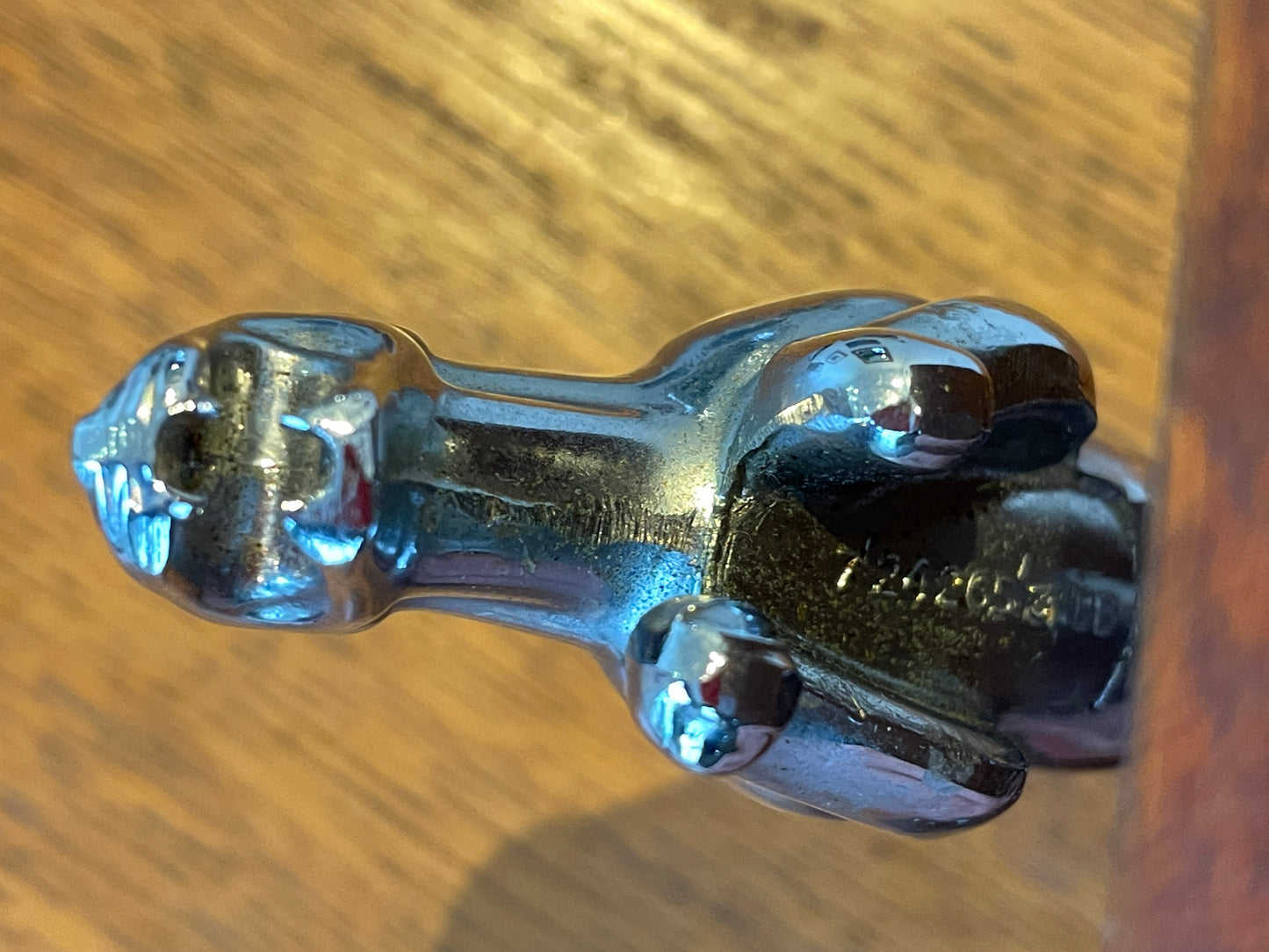 Vintage Jaguar Leaper Mascot – Chrome Plated Bonnet Ornament on Wooden Display Base (c.1950s–70s)