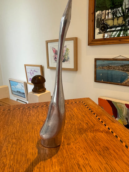 Vintage Canadian Hoselton Aluminium Swan – Hand-Signed #117 Sculpture (c.1970)
