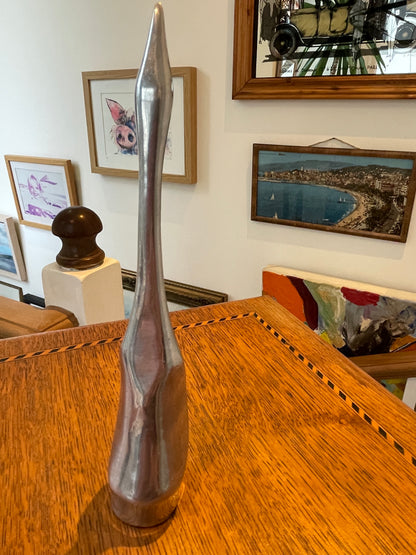 Vintage Canadian Hoselton Aluminium Swan – Hand-Signed #117 Sculpture (c.1970)