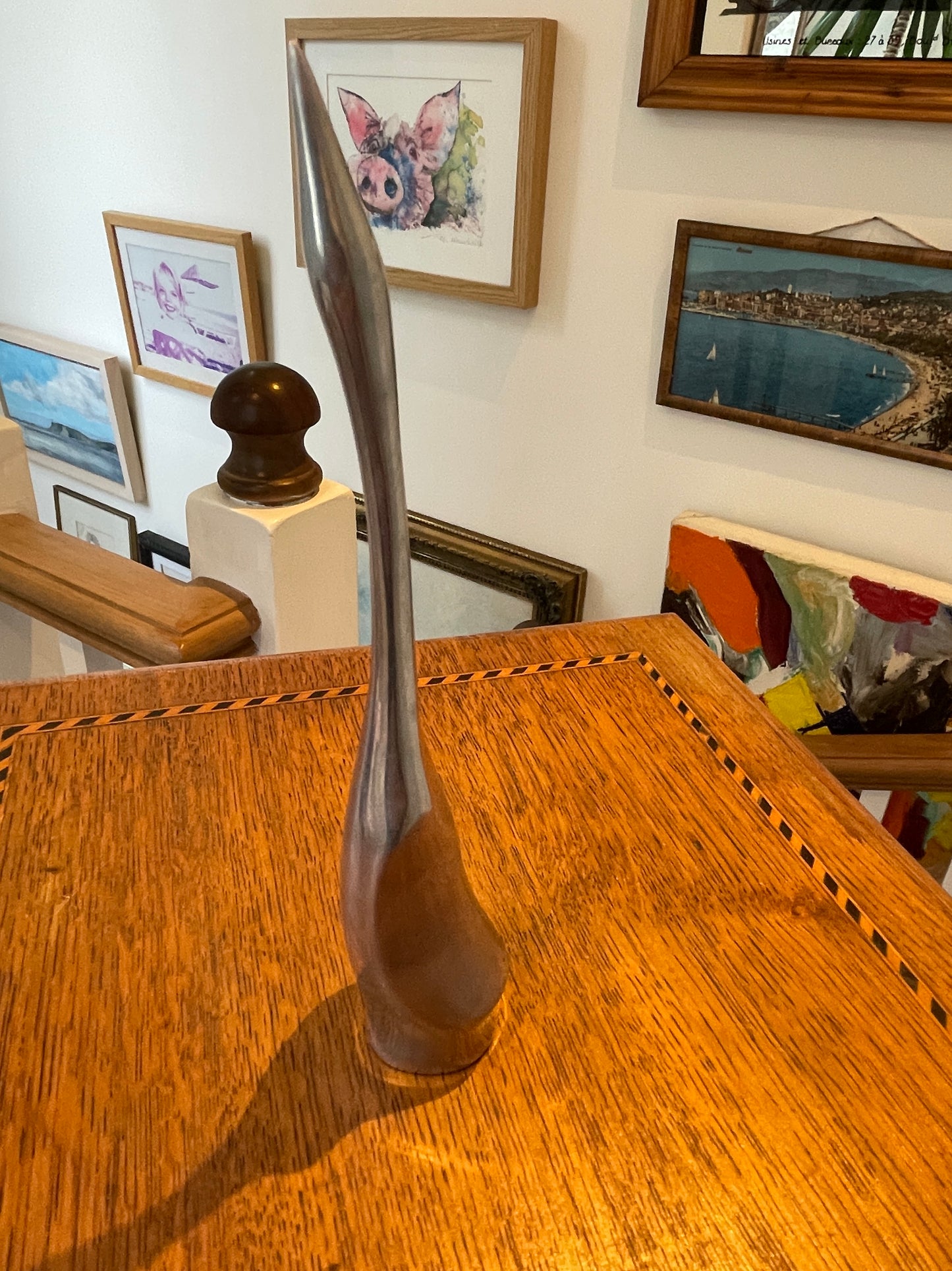 Vintage Canadian Hoselton Aluminium Swan – Hand-Signed #117 Sculpture (c.1970)