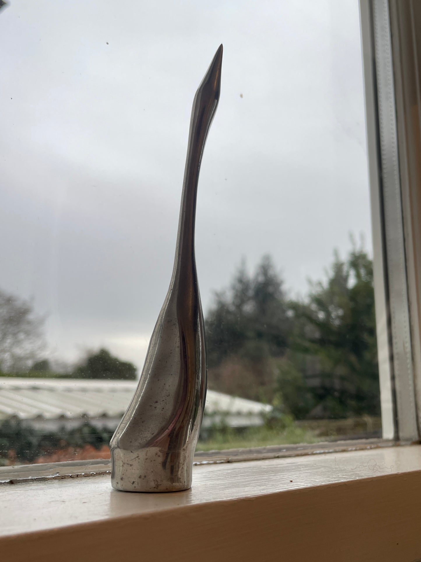 Vintage Canadian Hoselton Aluminium Swan – Hand-Signed #117 Sculpture (c.1970)