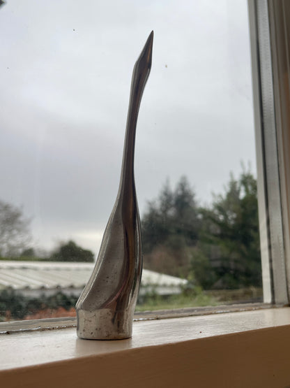 Vintage Canadian Hoselton Aluminium Swan – Hand-Signed #117 Sculpture (c.1970)