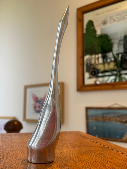 Vintage Canadian Hoselton Aluminium Swan – Hand-Signed #117 Sculpture (c.1970)