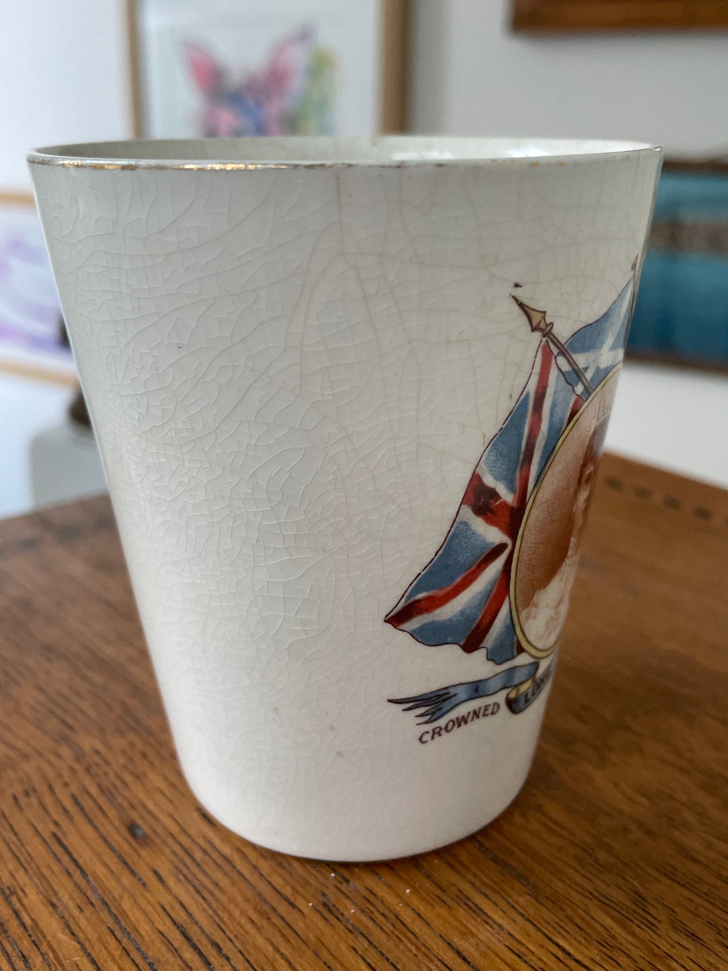 Rare 1911 King George V Coronation Beaker – A.E. Gray & Co Glebe Works Hanley Mayor of Portsmouth Presentation