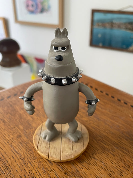 Preston the Bulldog Figurine – Wallace & Gromit Licensed Character Ornament – Aardman (c.1989)