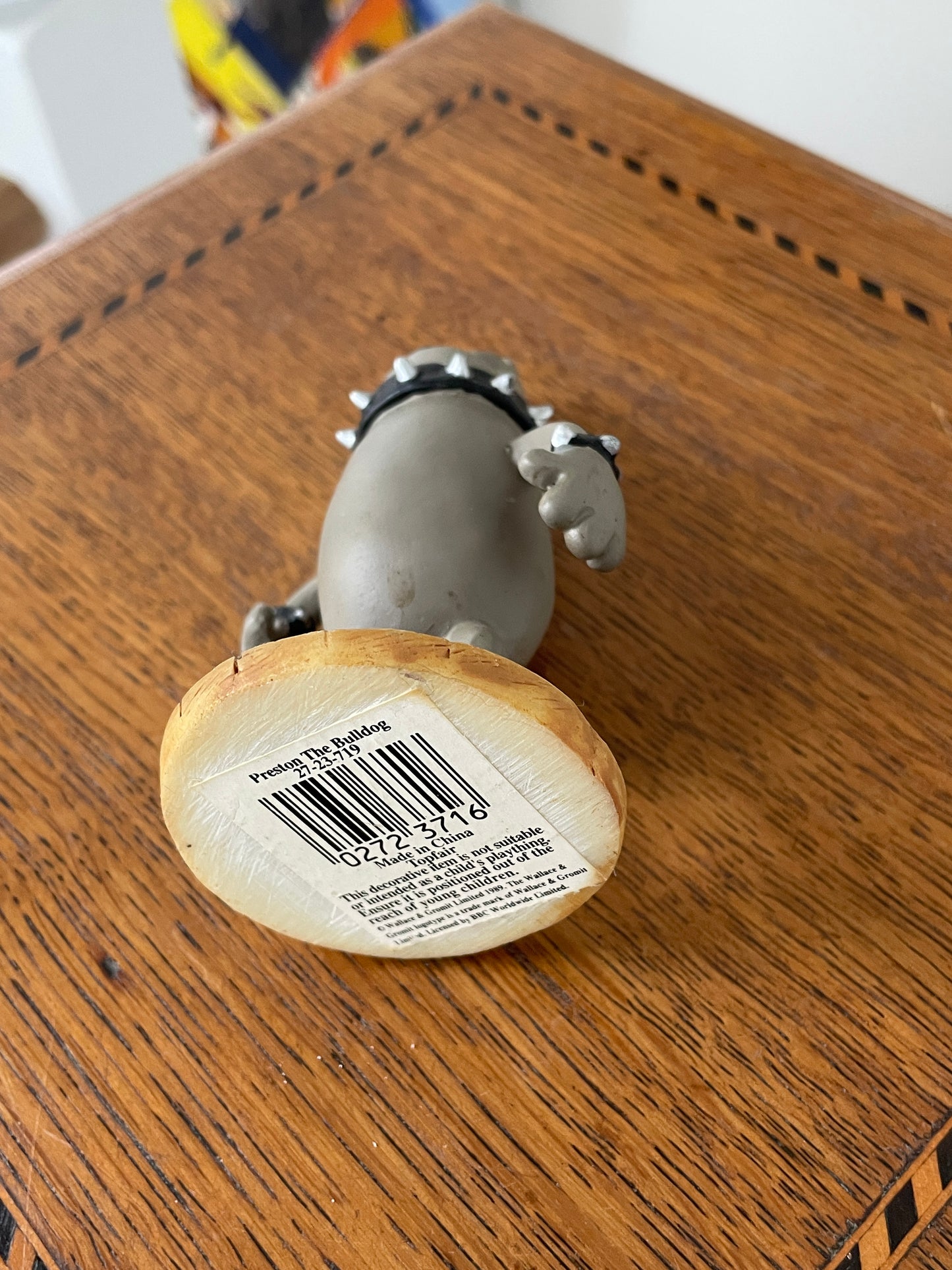 Preston the Bulldog Figurine – Wallace & Gromit Licensed Character Ornament – Aardman (c.1989)