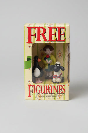 Vintage Wallace and Gromit FREE Figurines Set – Feathers McGraw Shaun the Sheep and Wendolene Boxed (1990s)