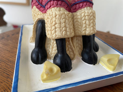 Vintage large Shaun the Sheep Money Bank Figure – Wallace and Gromit Licensed Character Ornament (c.1989)