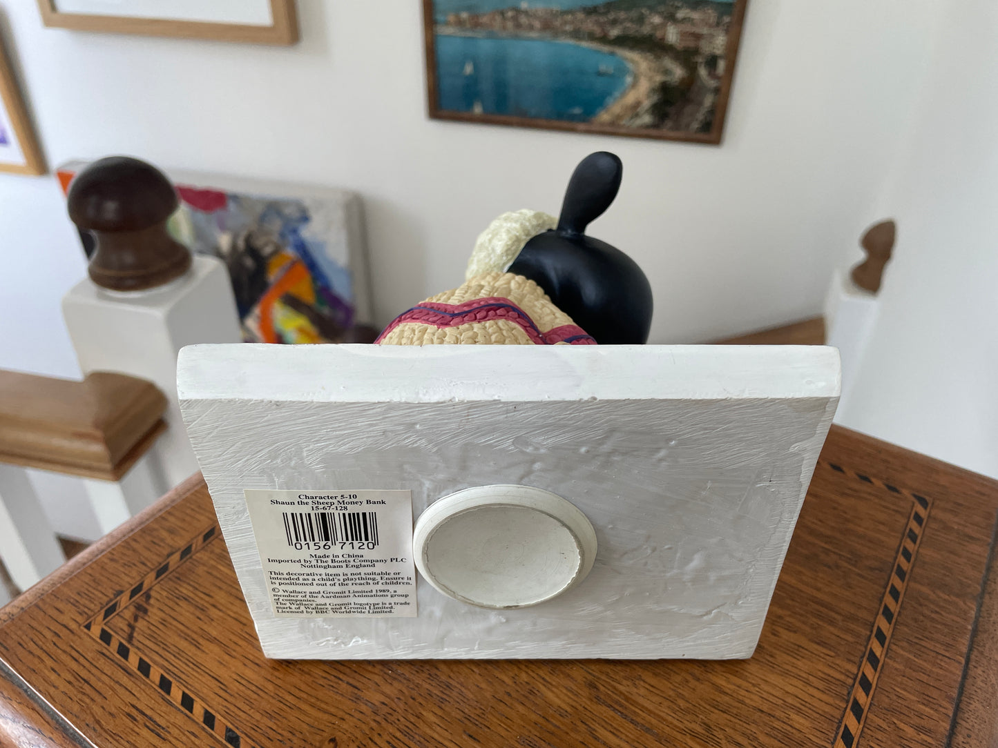 Vintage large Shaun the Sheep Money Bank Figure – Wallace and Gromit Licensed Character Ornament (c.1989)