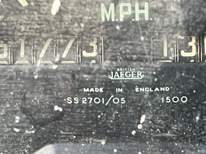 Vintage British Jaeger Magnettte Instrument Cluster Speedometer Gauge Panel Made in England c1950s