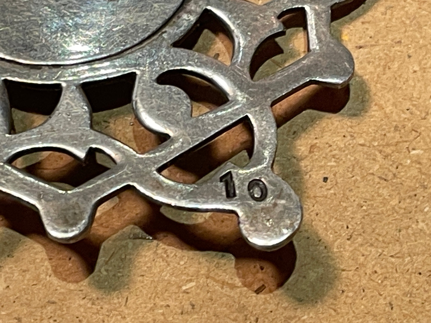 Antique Edwardian Sterling Silver Abalone Belt Buckle Birmingham 1911 Openwork