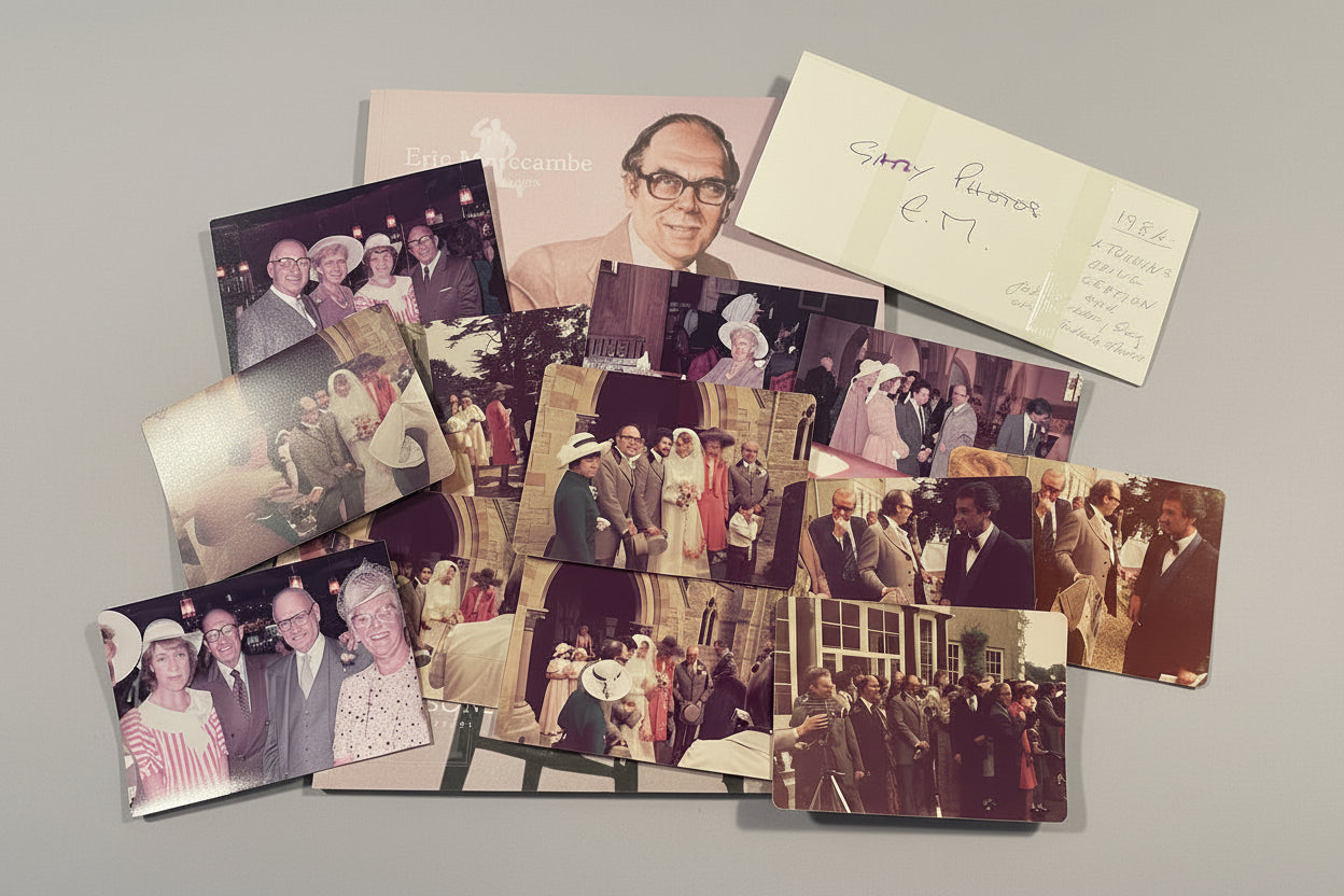 Rare Eric Morecambe original photographs in original hand written envelope from personal collection 104