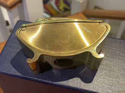 Vintage Ronson Varaflame Table Lighter – Gold Tone Mid Century Desk Lighter with Box (c.1960s)