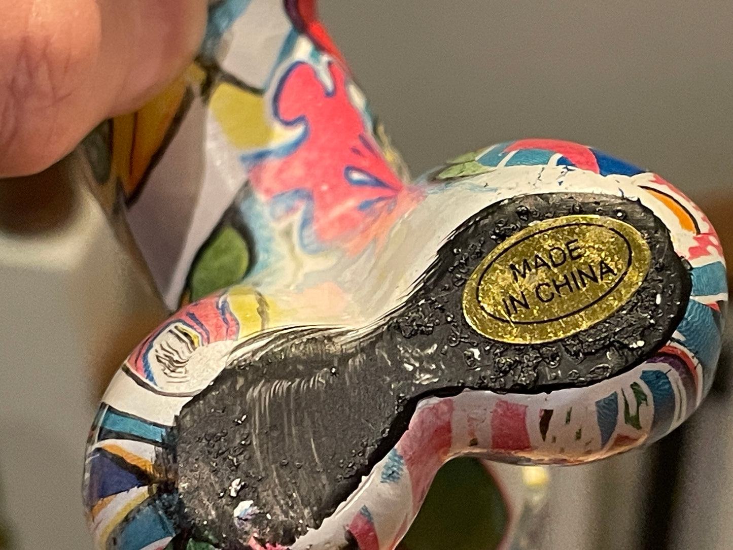 Contemporary Pop Art Style Dog Figure – Colourful Patterned Ceramic Ornament (16cm)