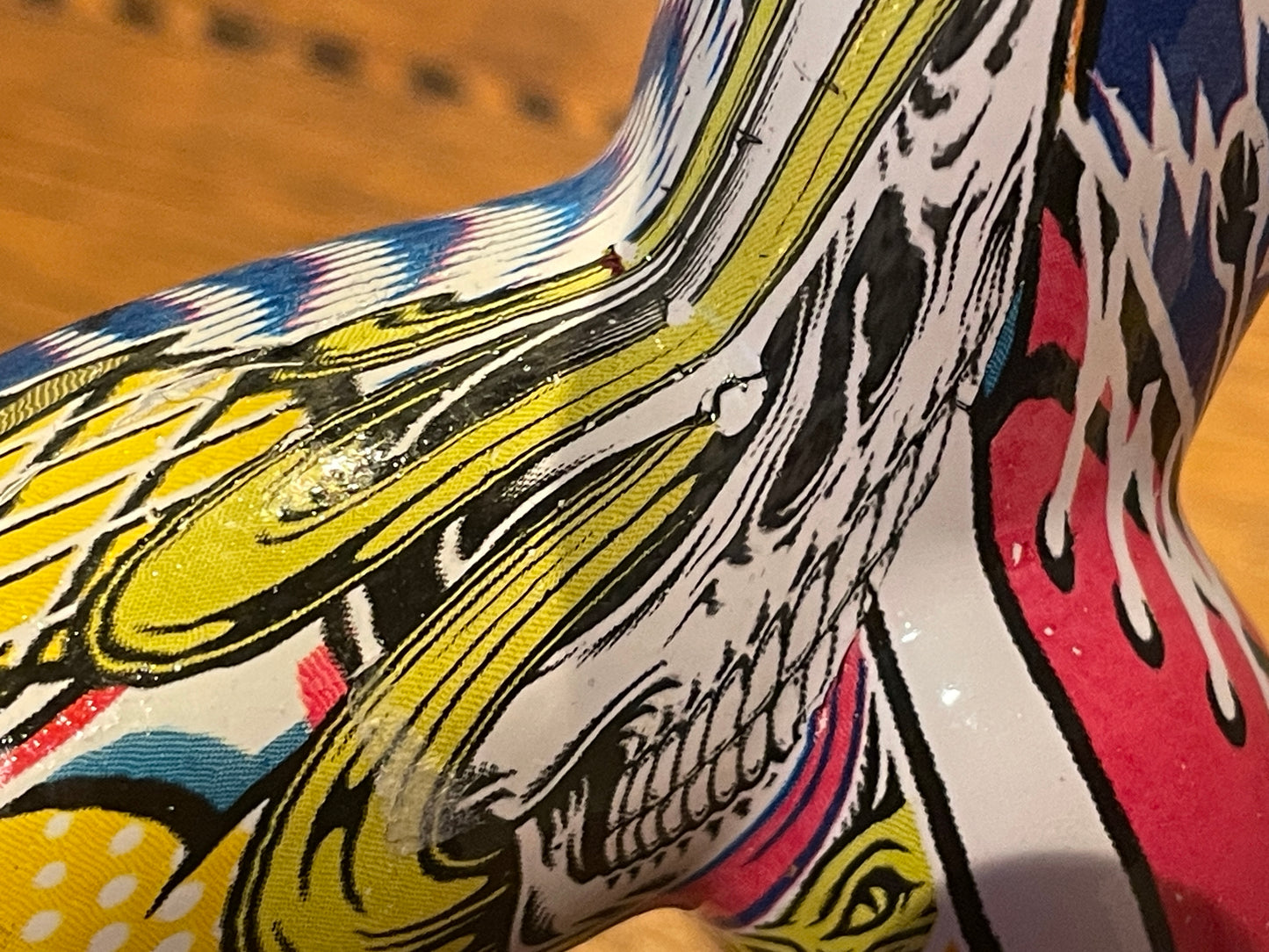 Contemporary Pop Art Style Dog Figure – Colourful Patterned Ceramic Ornament (16cm)