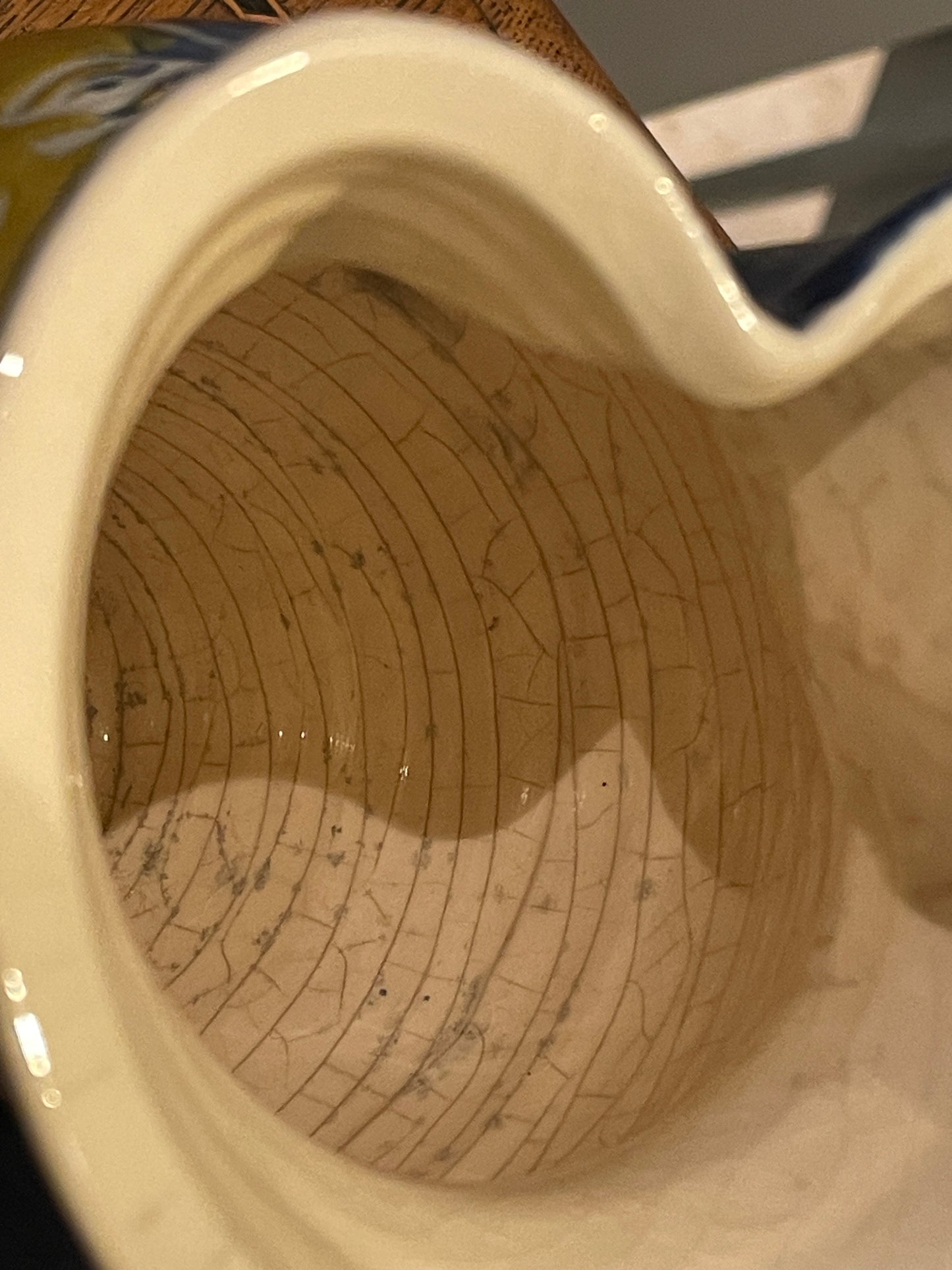 Jean-Paul Landreau Studio Pottery Jug – French Abstract Sgraffito Face Design (Late 20th Century)