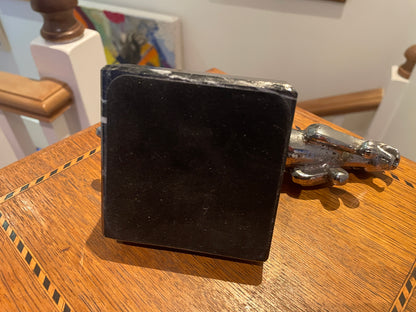 Vintage Jaguar Leaping Cat Bonnet Mascot – Chrome Plated Wilmot Breeden 7/10091/1 WBB on Marble Base (c.1950s–60s)