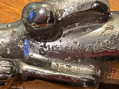 Vintage Jaguar Leaping Cat Bonnet Mascot – Chrome Plated Wilmot Breeden 7/10091/1 WBB on Marble Base (c.1950s–60s)