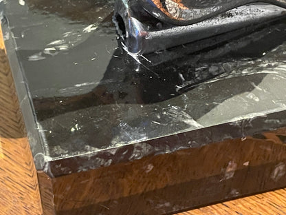 Vintage Jaguar Leaping Cat Bonnet Mascot – Chrome Plated Wilmot Breeden 7/10091/1 WBB on Marble Base (c.1950s–60s)