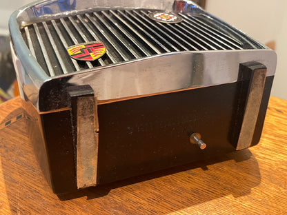 Vintage Jaguar Musical Decanter – Royal London Chrome Grille Barware with Leaping Jaguar Lid (1968)