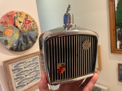 Vintage Jaguar Musical Decanter – Royal London Chrome Grille Barware with Leaping Jaguar Lid (1968)