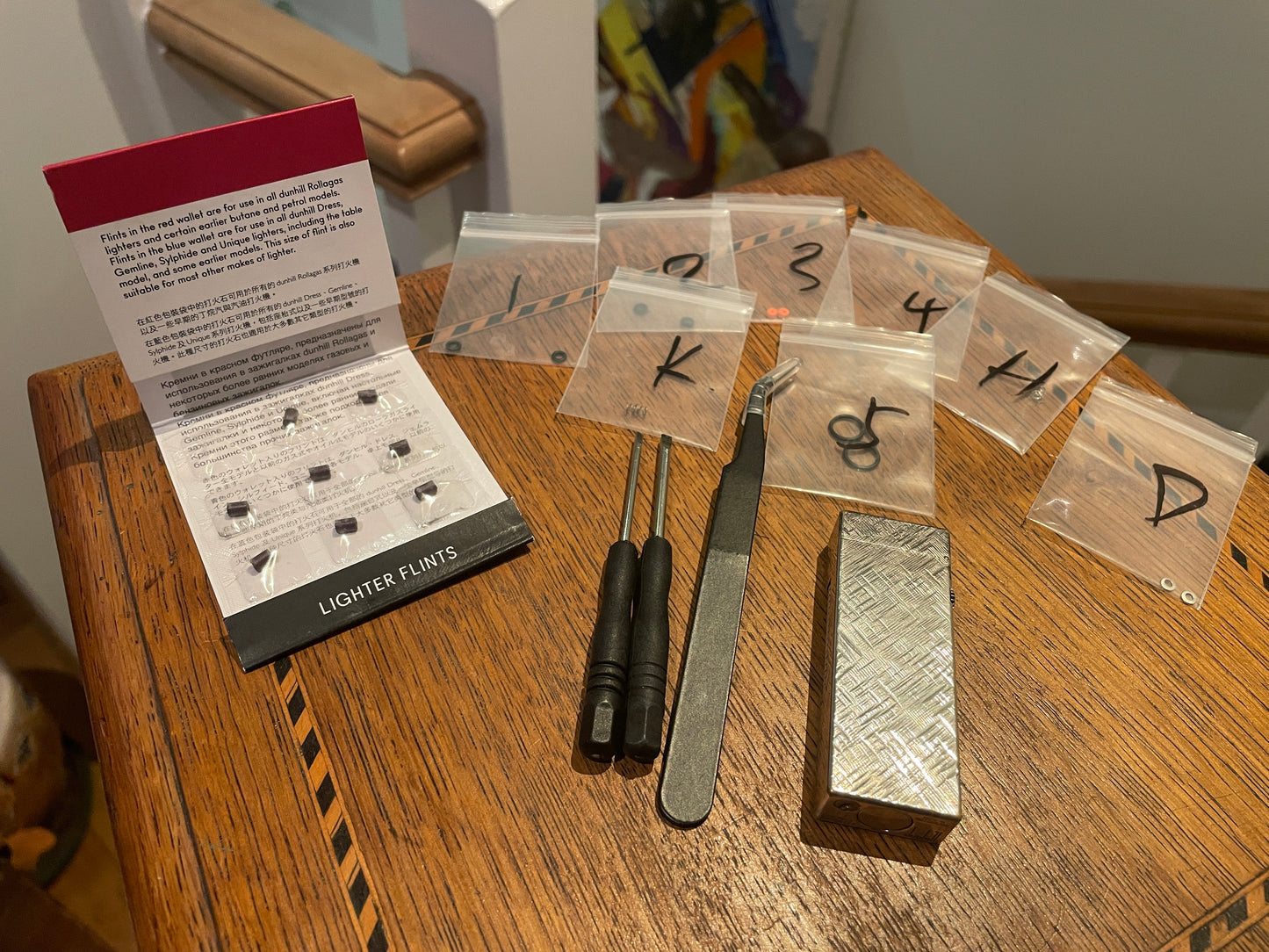 Vintage Dunhill Rollagas Gas Lighter – Swiss Made Engine-Turned Case with Original Service Kit (c.1960s–70s)