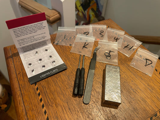 Vintage Dunhill Rollagas Gas Lighter – Swiss Made Engine-Turned Case with Original Service Kit (c.1960s–70s)