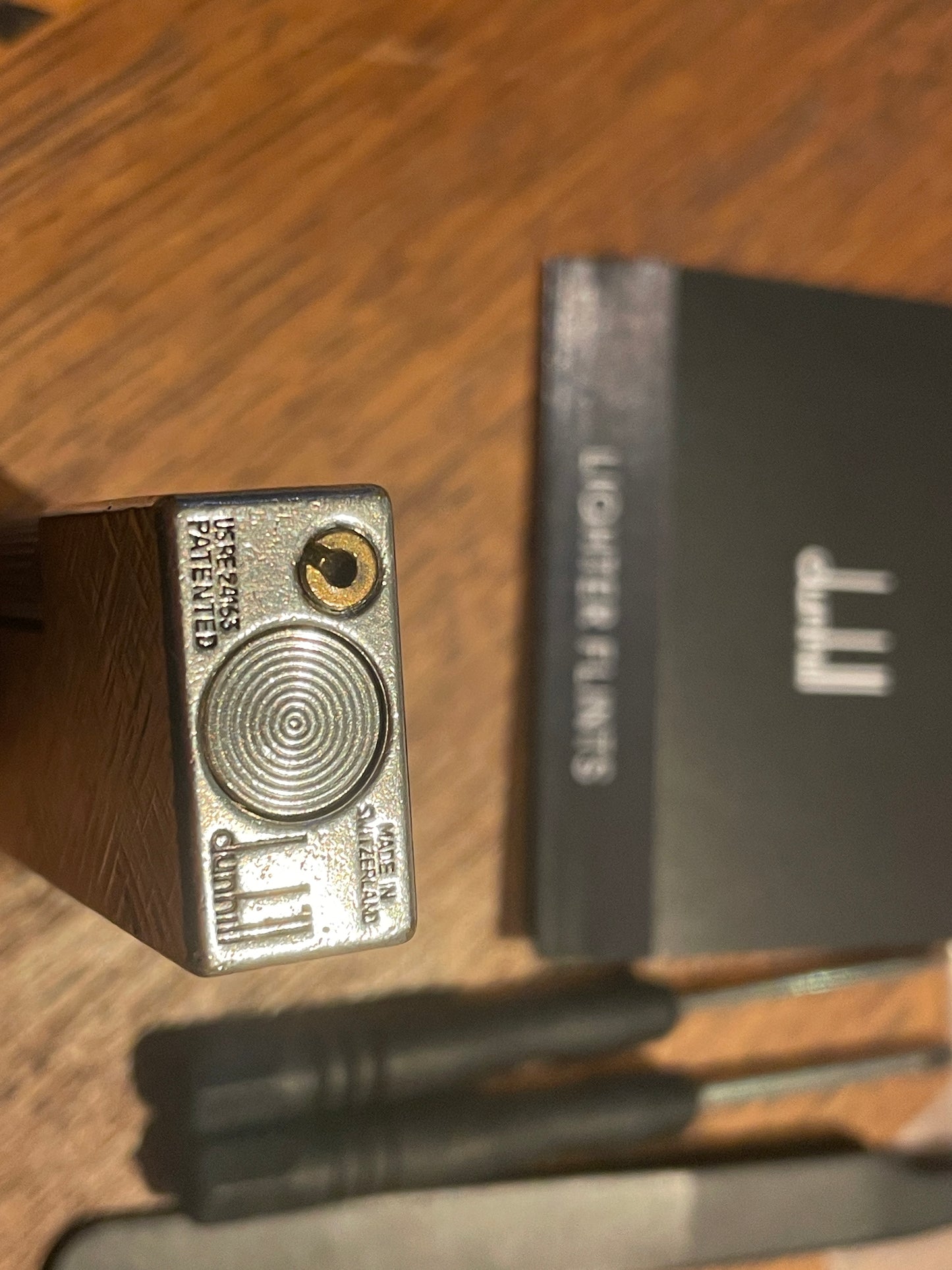 Vintage Dunhill Rollagas Gas Lighter – Swiss Made Engine-Turned Case with Original Service Kit (c.1960s–70s)