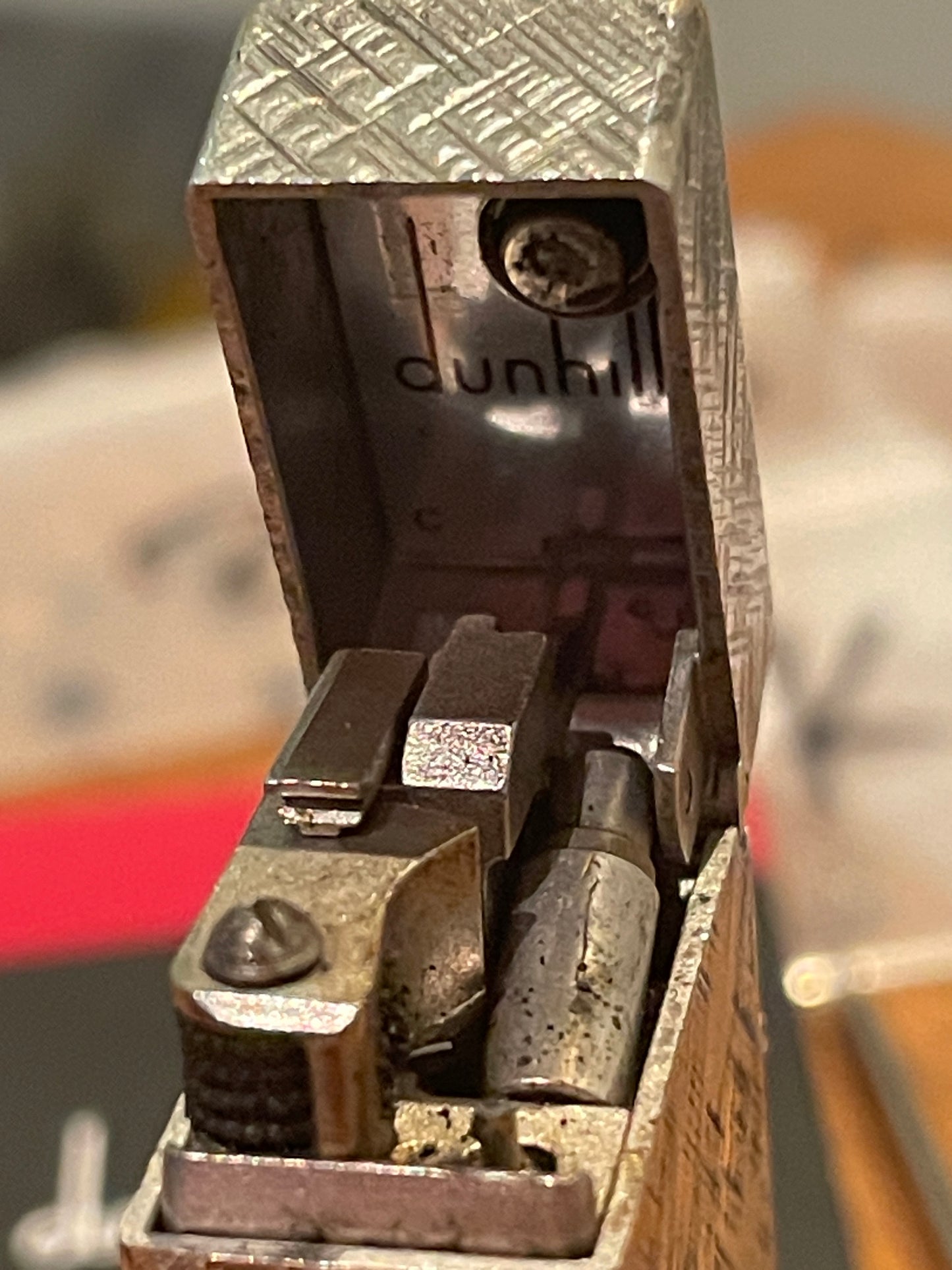 Vintage Dunhill Rollagas Gas Lighter – Swiss Made Engine-Turned Case with Original Service Kit (c.1960s–70s)