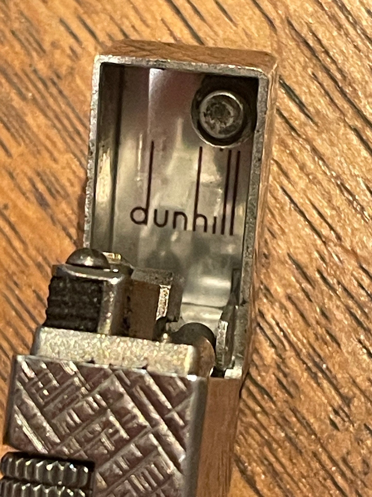 Vintage Dunhill Rollagas Gas Lighter – Swiss Made Engine-Turned Case with Original Service Kit (c.1960s–70s)