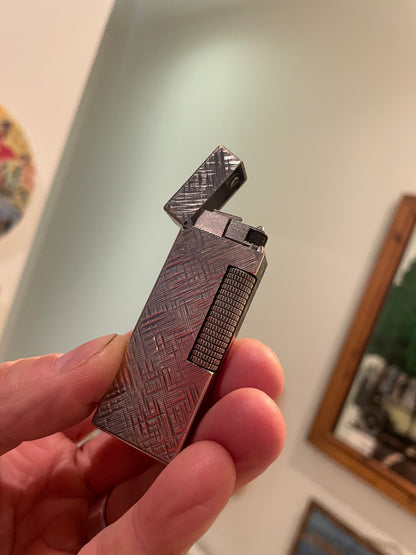 Vintage Dunhill Rollagas Gas Lighter – Swiss Made Engine-Turned Case with Original Service Kit (c.1960s–70s)