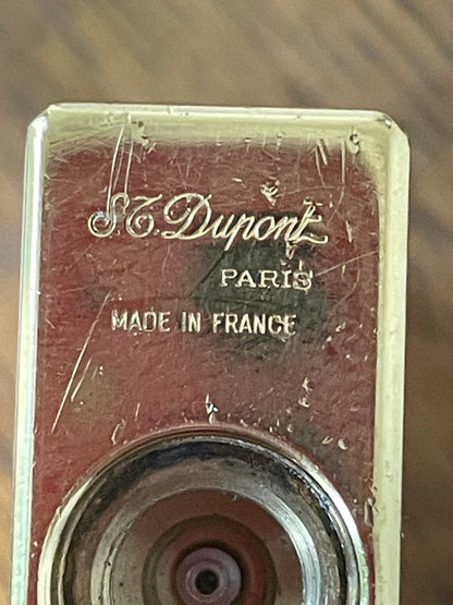 Vintage French Gold Plated Gas Lighter – Ribbed S.T. Dupont Paris Case (c.1970s)