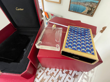 Vintage Cartier Nécessaires à Parfum – Blue Dots Lacquer Refillable Perfume Case with Two 30ml Bottles & Original Boxes (France)